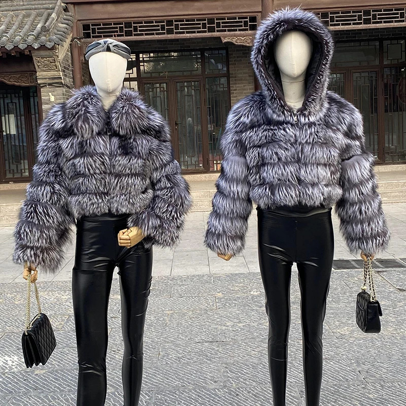 fur coat womens real fox big collar mask full length sleeves natural leather jacket autumn and winter clothing 240824