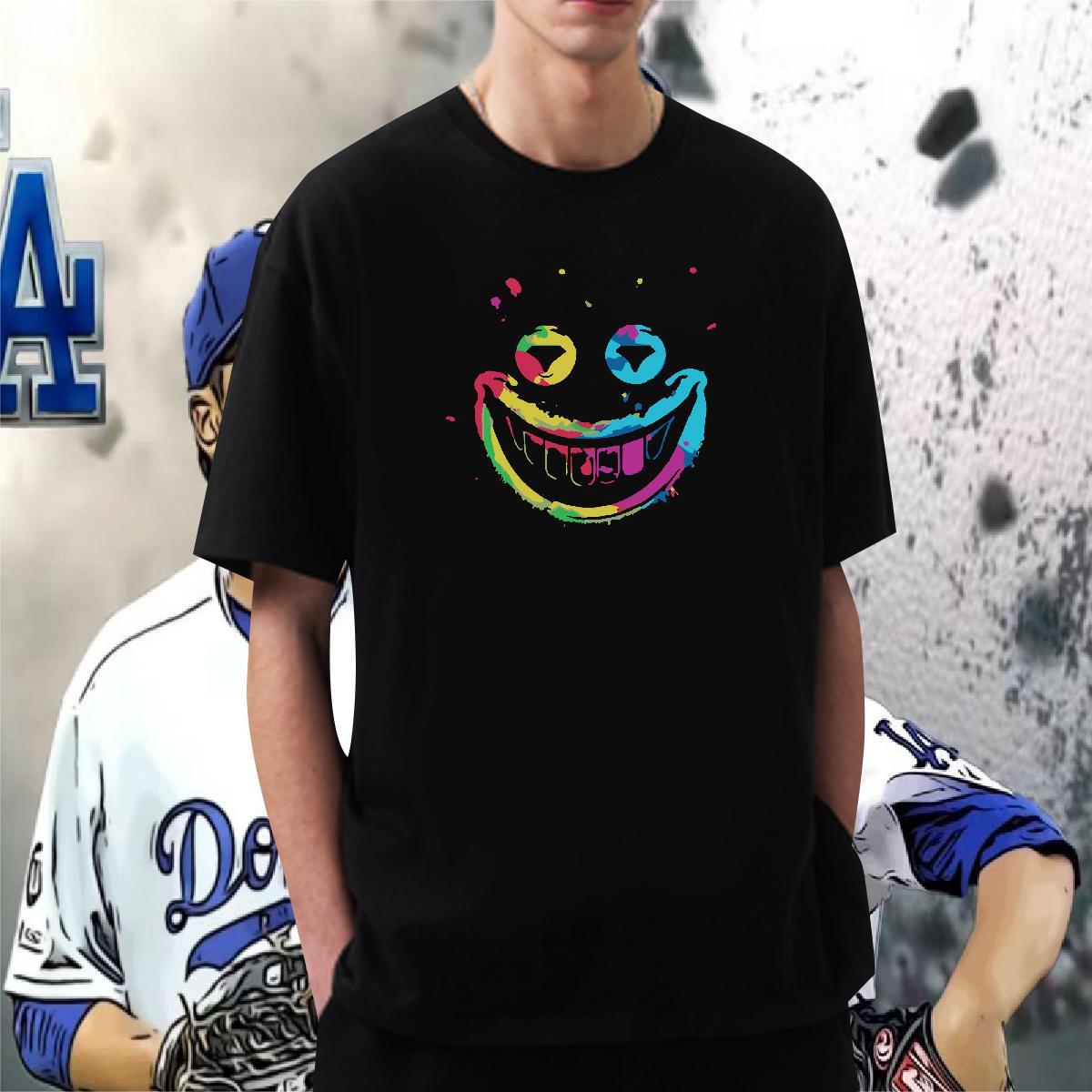 Loose T Shirts Men 230g Cotton skull Hip Hop Cartoon Print Short Sleeve Soft Tshirts Designer Wear