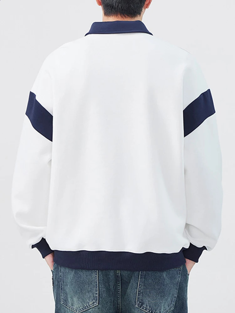 Long Sleeve Polo Shirts Men Fall Turndown Collar Sweatshirts Men Streetwear Fashion Clothing Men Solid Color Lapel Shirts 240824