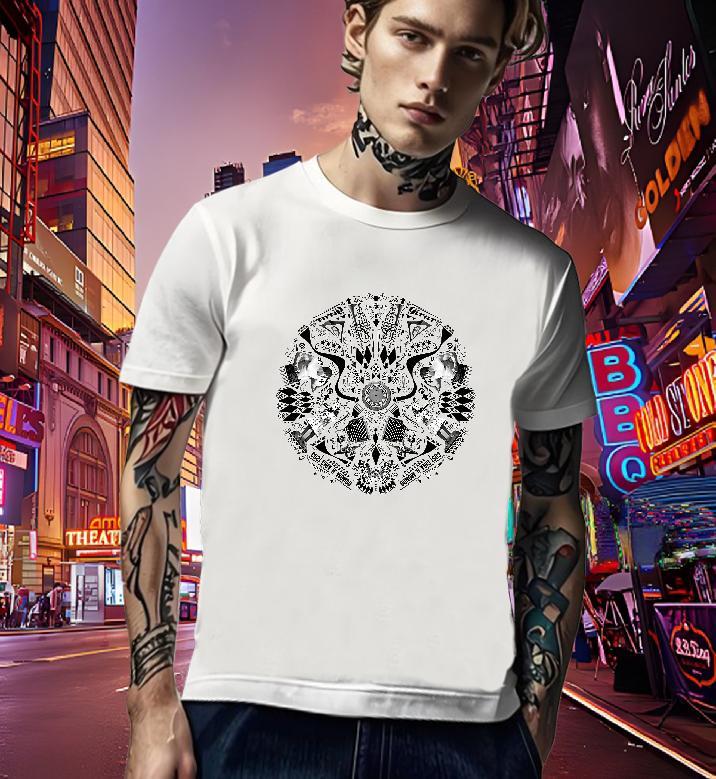 Brand T-Shirts for Men 100% Cotton 230g eye of the devil Hip Hop Skull Breathable Short Sleeve Tshirt for Man Woman 2024 Wear