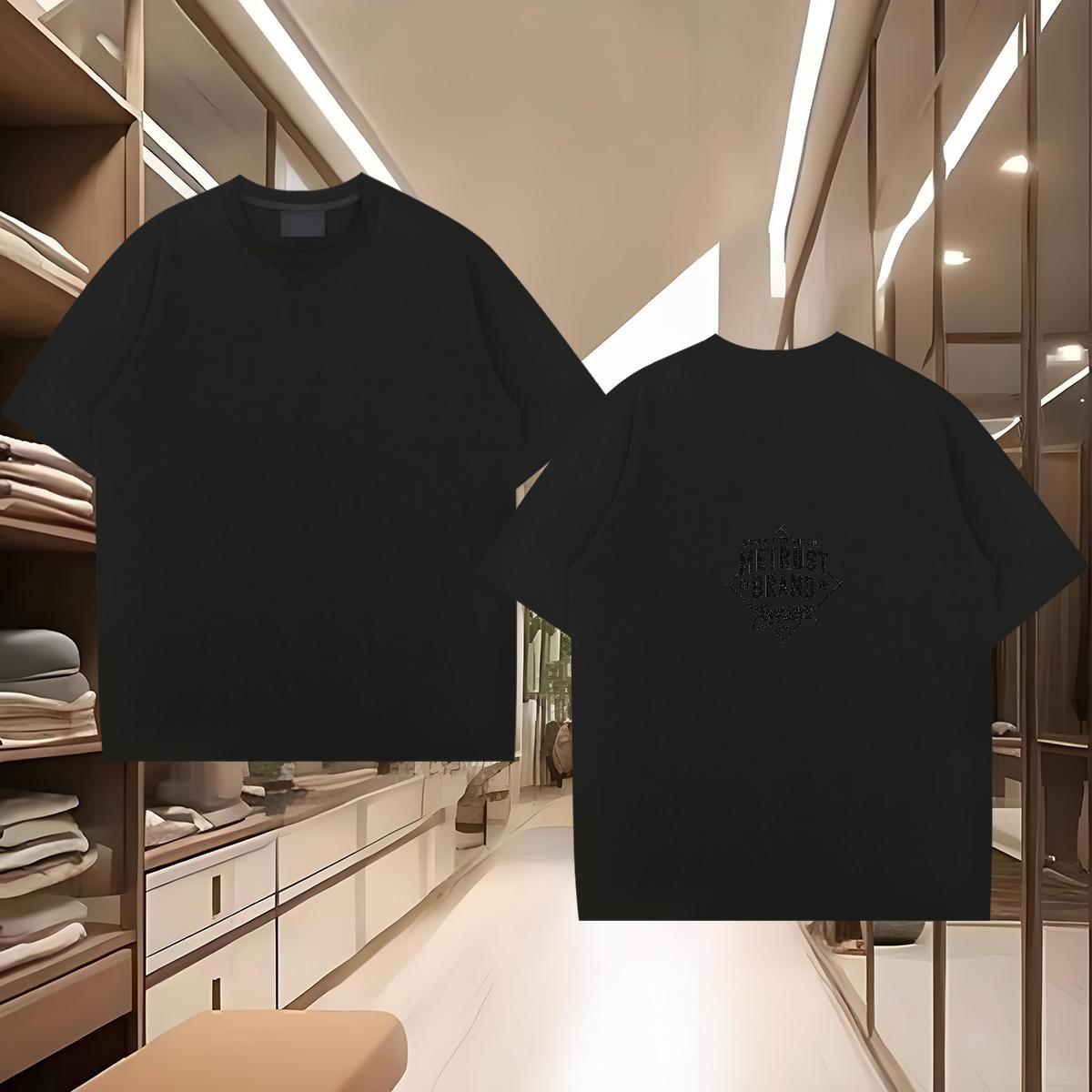Comfortable T Shirt For Man 100% Cotton 230g letter Sports Casual Custom Printed Short Sleeve O-Neck Mens Tshirts Classic Polos
