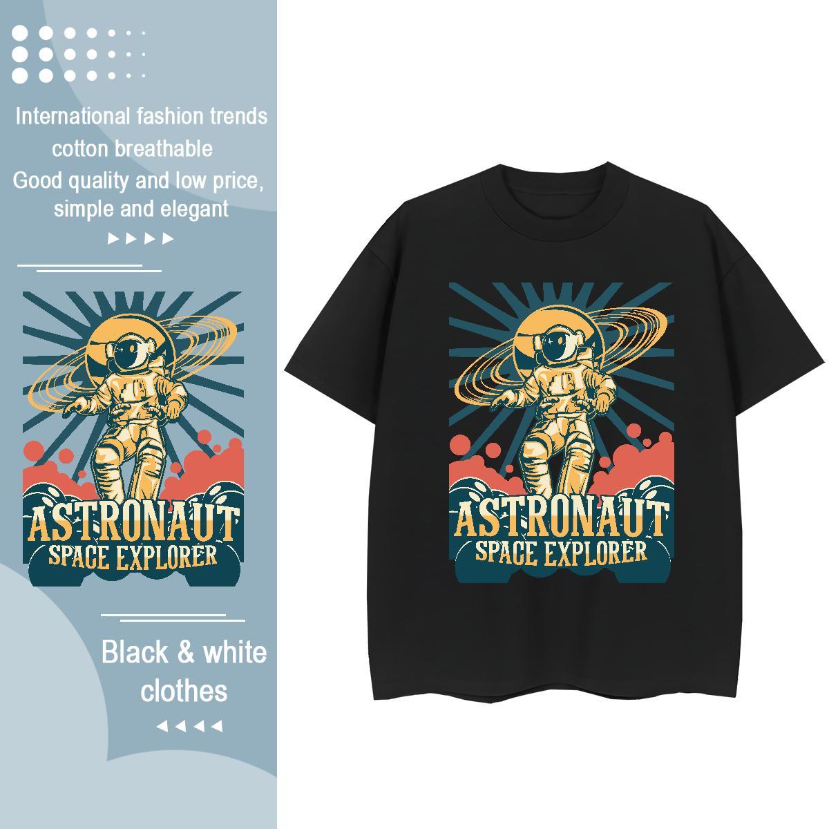 5A Tshirt for Man Woman 230g Cotton universe Hip Hop Street Woman T Shirts Breathable Crew Neck Anime Print Polos