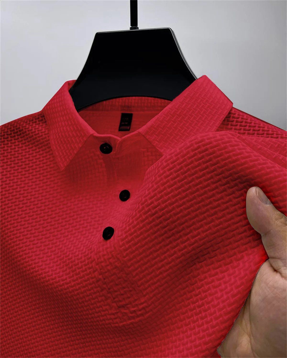 Tiki Summer Mens POLO Shirt High Quality Cool Breathable Loose Short Sleeve T Shirt Solid Color Slip POLO Shirt Flash Sales 240824