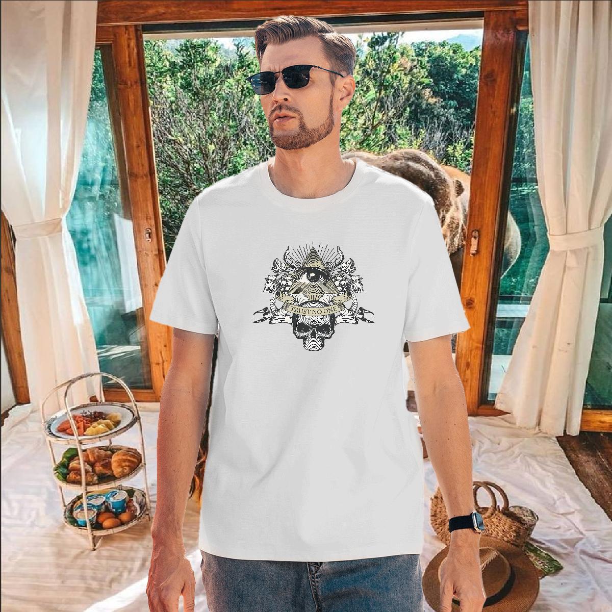 Cool Design Mens T Shirts 230g Pure Cotton eye of the devil Casual Beach Customized Print Breathable Short Sleeve Men Tops Tees Casual New Polos