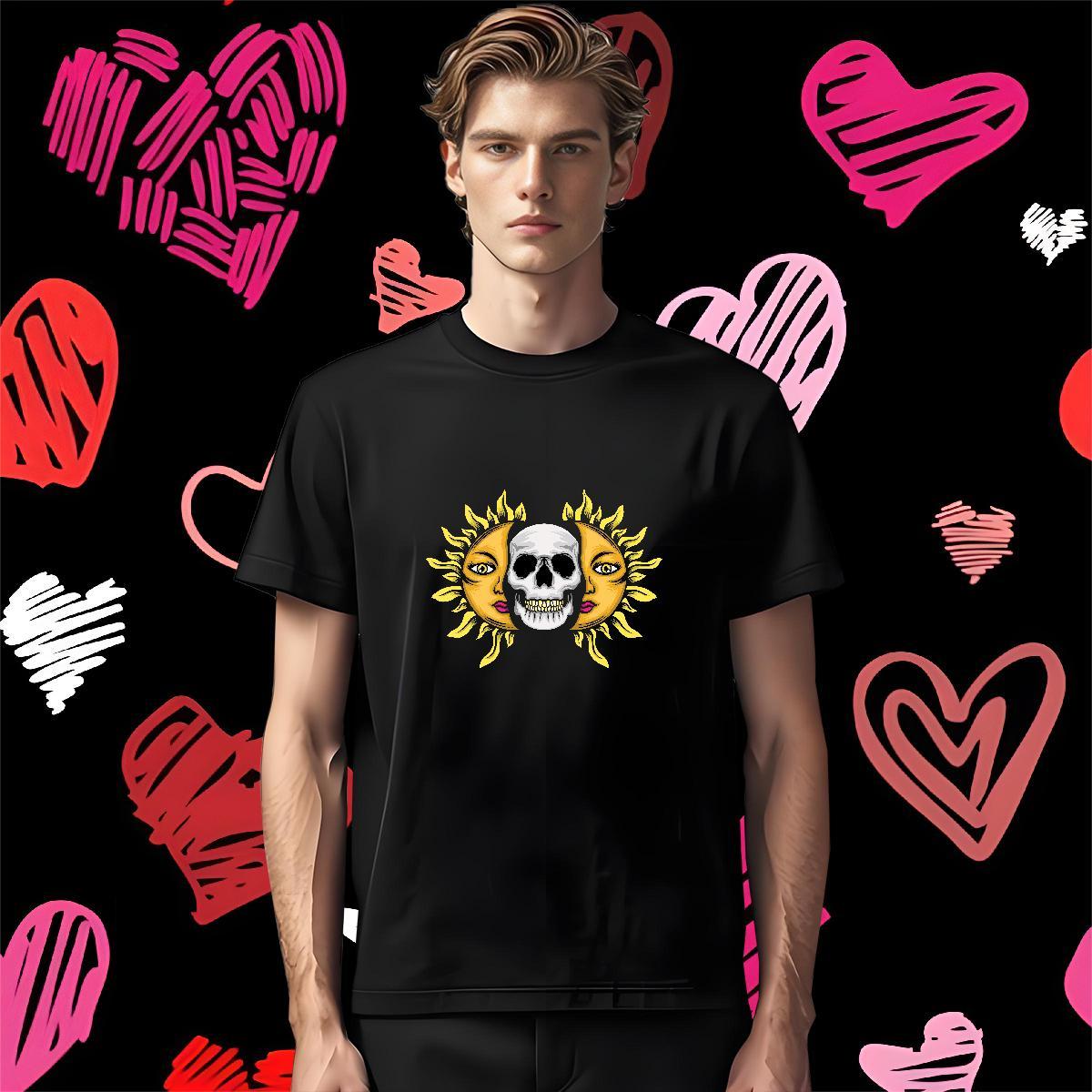 Cool Design T Shirts Men 100% Cotton 230g skull Home Outdoor Custom Anime Crew Neck Breathable Men Clothes T-Shirt Wholesale Top Tees