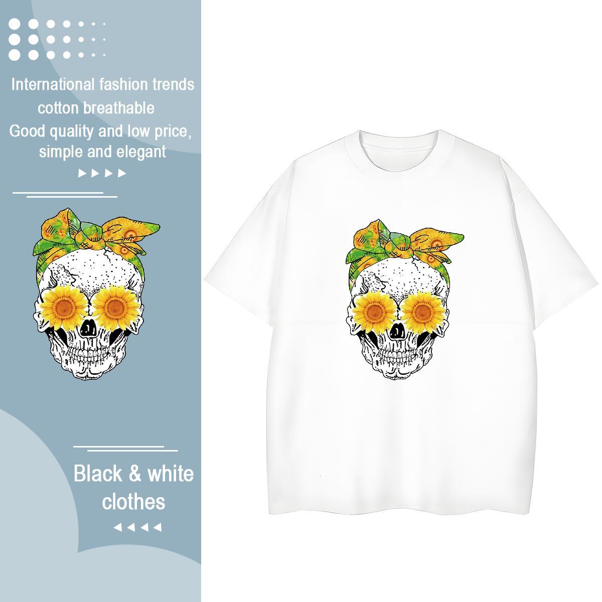 High Quality Mens T Shirts 230g 100% Cotton flower High Street Hip Hop DIY Logo Oversized Breathable Short Sleeve Mens Tshirts Brand Polos