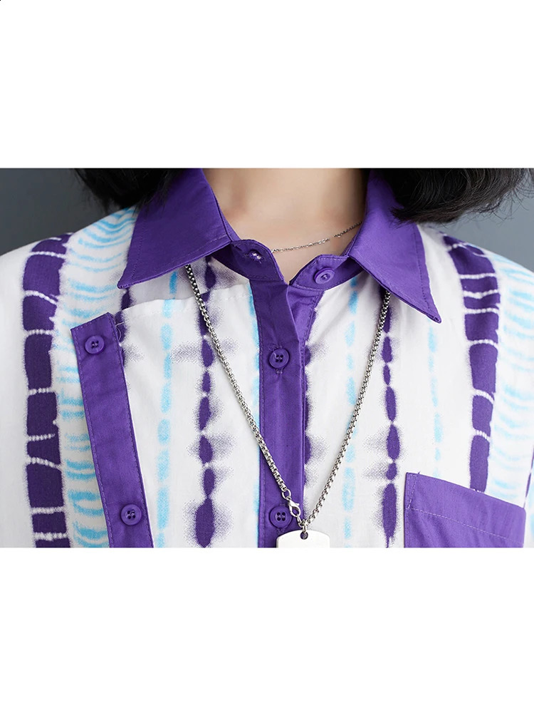 XITAO Loose Asymmetric Print Shirt Dress Fashion Contrast Color Patchwork Women Autumn Trend Striped Irregular Dress DMJ4164 240824