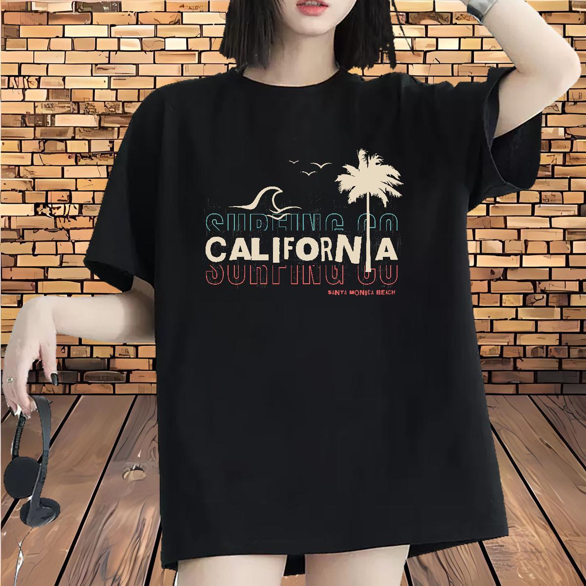 Female Women Tees 230g Cotton tree Street Wear Woman T Shirts Crew Neck Custom Printing Clothes Shirt
