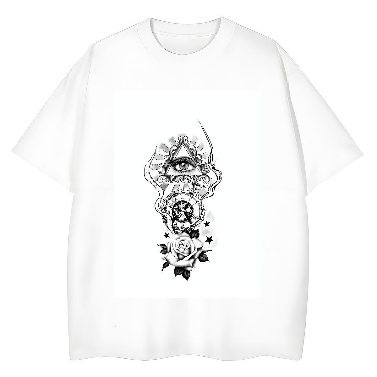 Wholesale T shirt 230g 100% Cotton eye of the devil Daily Outfit Customized Breathable Crew Neck Men Tees Fashion Tees Shirts