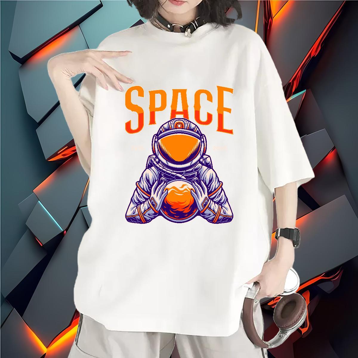 Designer Nice Tshirt for Man Woman 230g Cotton cosmonaut Sport T Shirts Women Crew Neck Anime Top Shirts