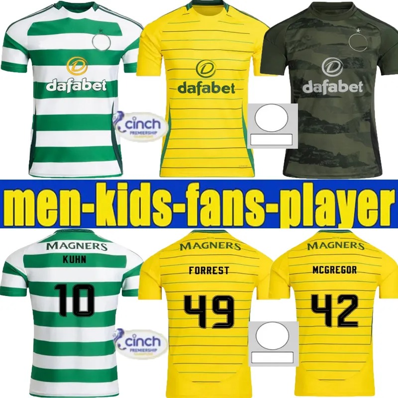 24 25 Celts Soccer Jerseys Home Away EDOUARD Celtic Fc 2024 2025 JOSEPH Football Shirt ELYOUNOUSSI TURNBULL ETI CHRISTIE JOTA GRIFFITHS FORREST Pre Match Away third 7