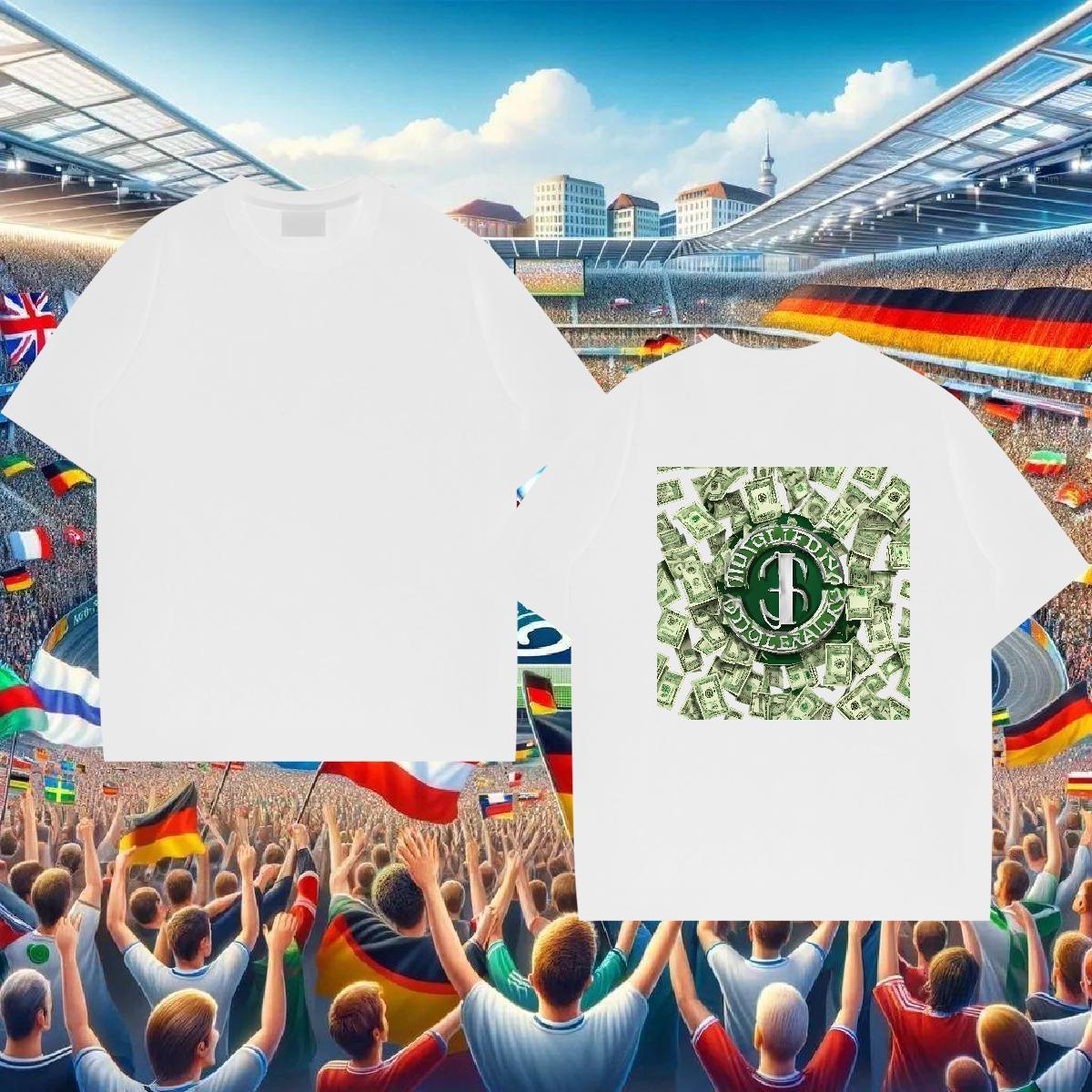 Loose T shirt 230g 100% Cotton cash Street Casual Cartoon Printing L-4XL Short Sleeve O-Neck Men Tees Free Shipping Clothes