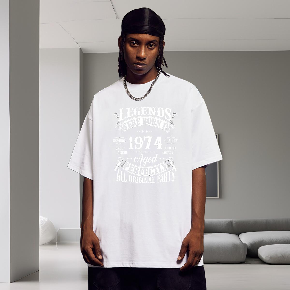 Unisex T Shirts Men 230g Pure Cotton letter Street Custom Print Oversized O-Neck Short Sleeve Men Clothes T-Shirt Fashion Casual Top Tees