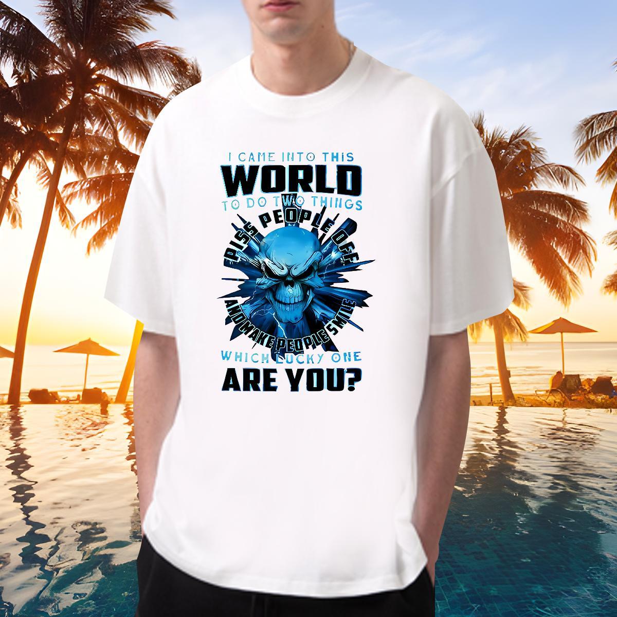 Cool T-Shirts 230g Pure Cotton skull Casual Daily Wear Custom Print Plus Size Crew Neck Breathable Men Tees Wholesale Tee Shirt