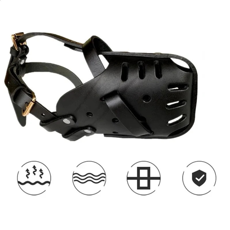 Leather Pet Dog Basket Muzzles German Shepherd Doberman Anti Bite Mouth Cage Training Defense Masks for Dogs y240824