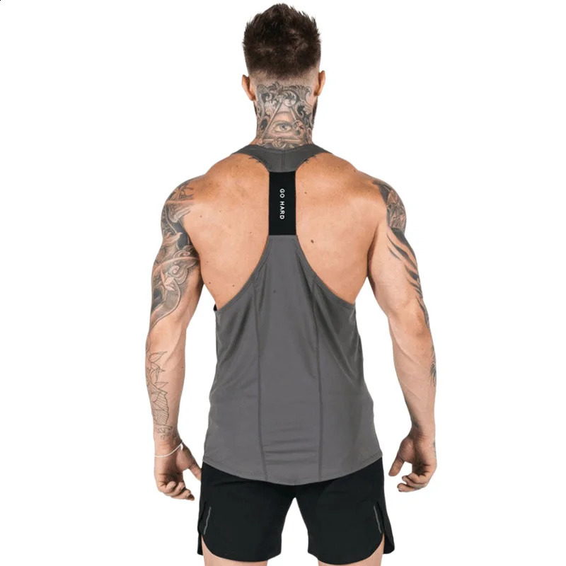 mens gym clothing vest casual vest summer fitness exercise underwear elastic quick drying sleeveless 240824 - view 4