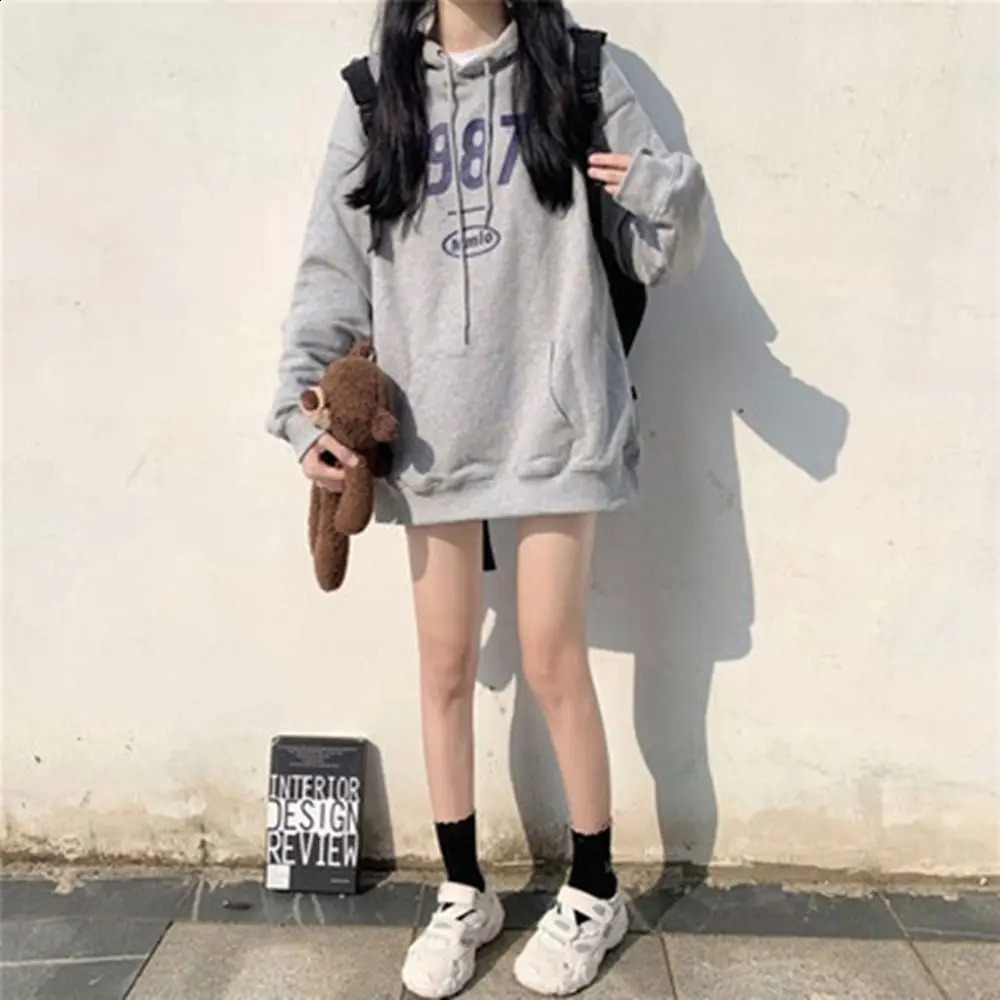 Unisex Sweatshirts Women Sweatshirts Plush Oversized Style Thicken Hoodie Street Fashion Ins Oversize Hoodies Ladies 240824
