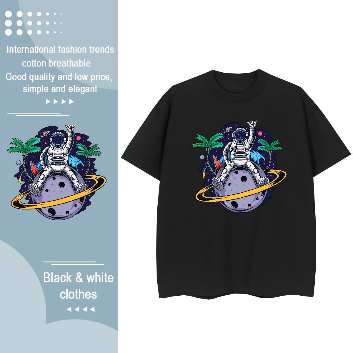 High quality Women Tees 230g Pure Cotton universe Casual Daily Wear T-Shirts Breathable Soft Oversized L-4XL Clothings