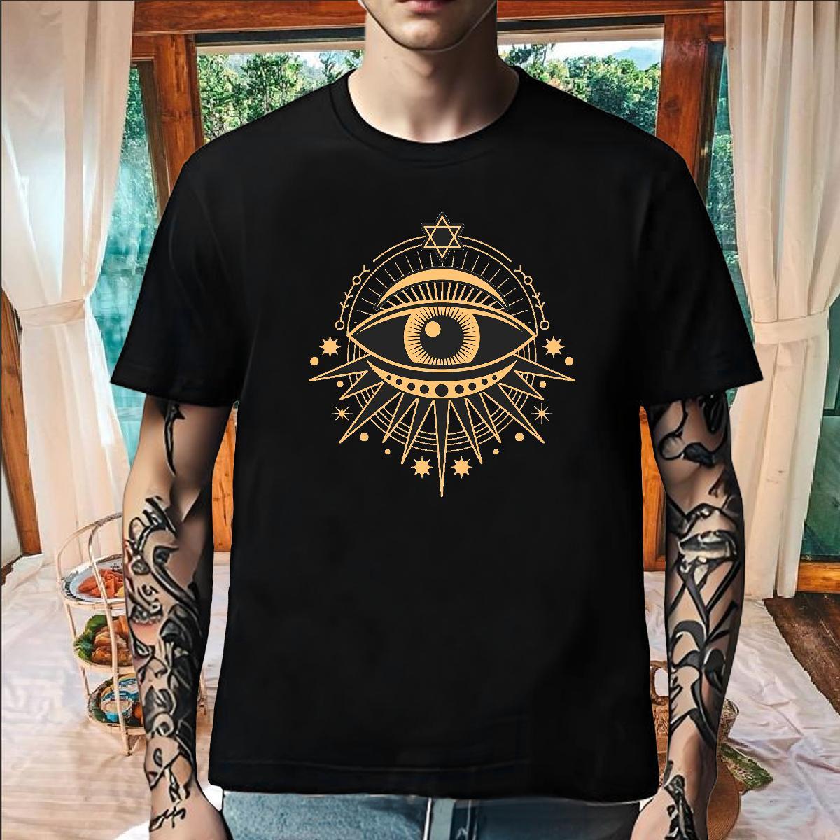 Cool T Shirt For Man 230g 100% Cotton eyes Home Outdoor Oversized 3XL 4XL Breathable Soft Men Clothes T-Shirt Brand Polos