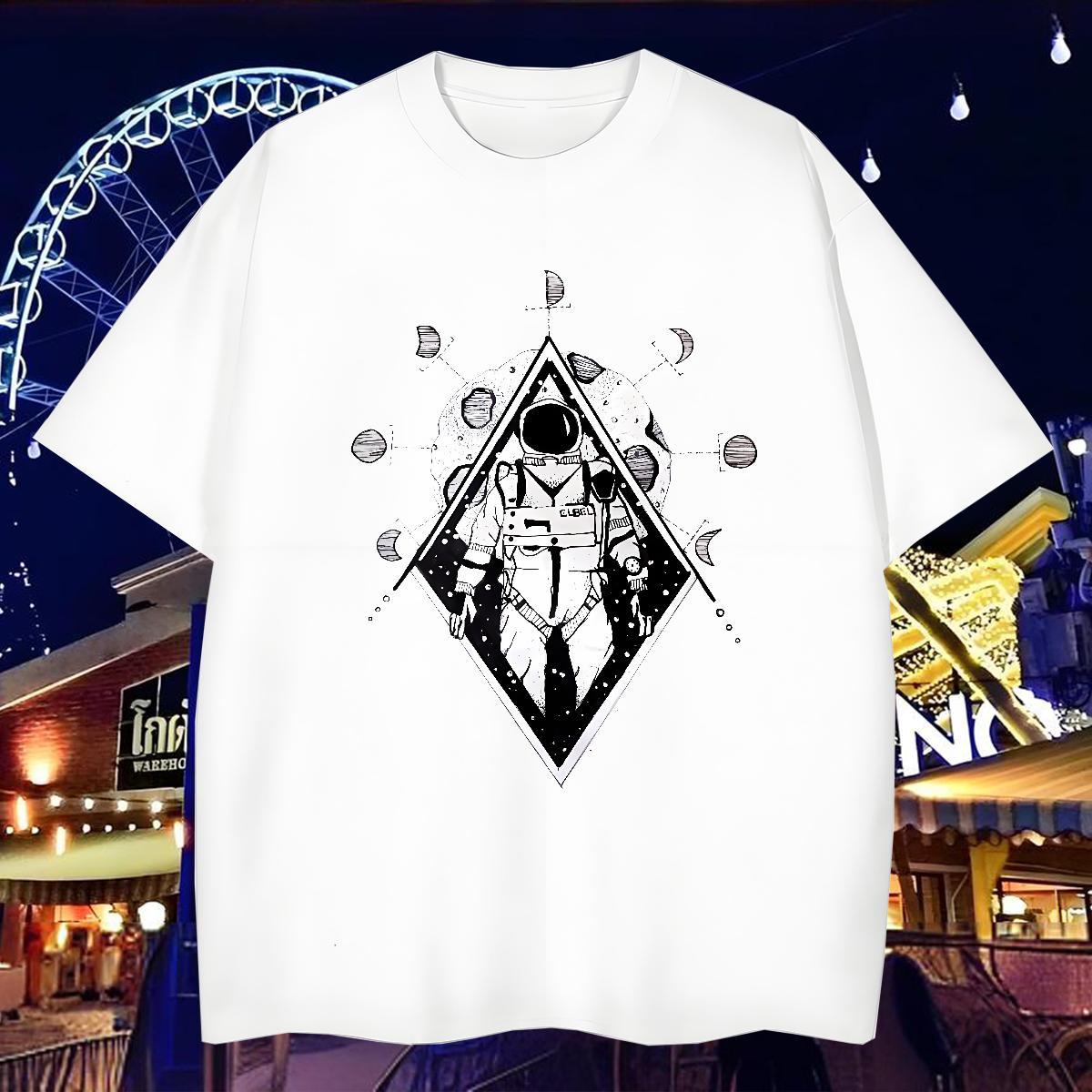 Classic T shirt 230g 100% Cotton eye of the devil Casual Graphic Short Sleeve O-Neck Mens Tshirts Stylist Tops