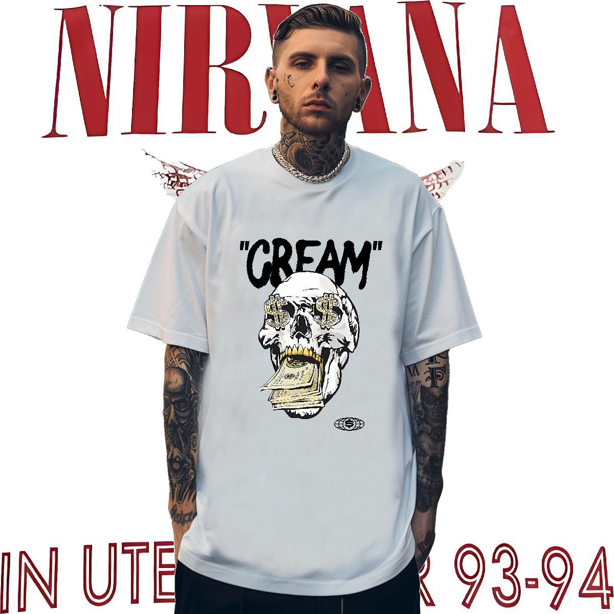 Comfortable Mens T Shirts 100% Cotton 230g skull Hip Hop Street Custom Anime Breathable Crew Neck Tshirt for Man Woman Fashion Designer Tops Shirt