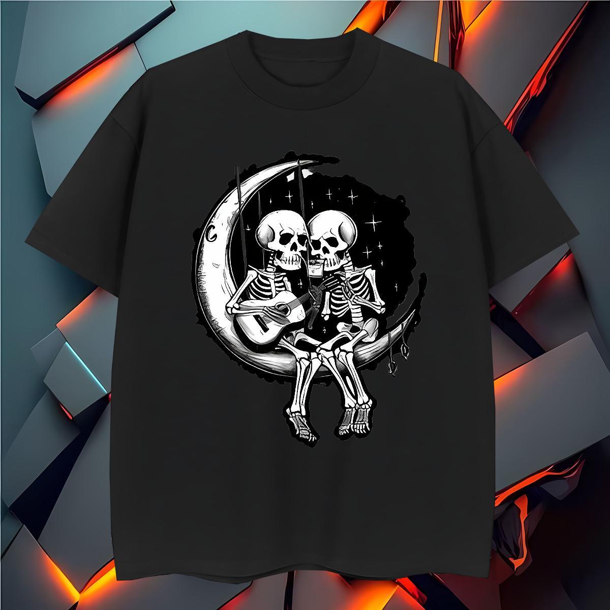 Loose Fit T-Shirts for Men 230g 100% Cotton moon Daily Wear White Plus Size Pure Cotton Mens Tshirts Fashion Designer Tees