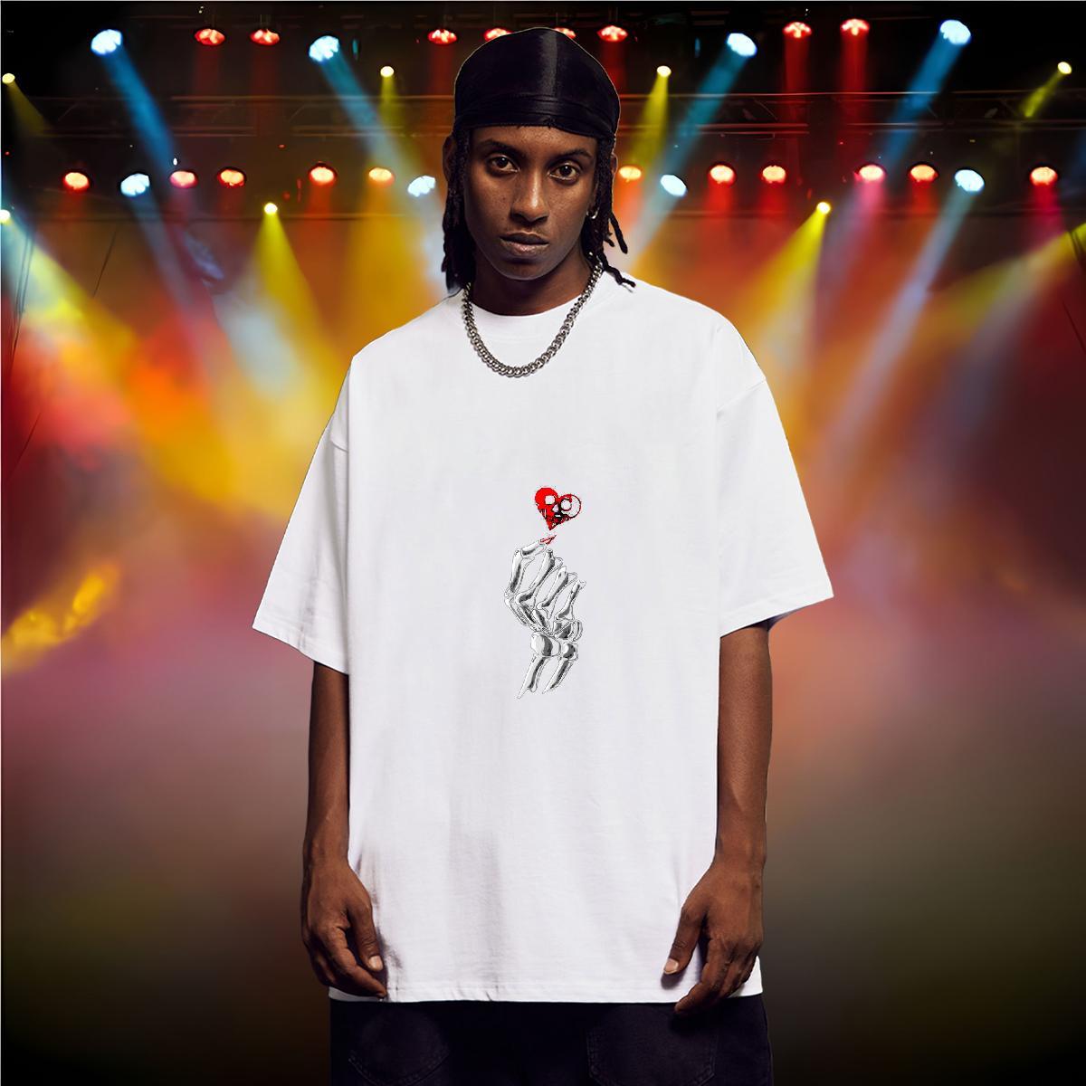 Comfortable T shirt 230g Cotton skull Street Wear Oversized 3XL 4XL Breathable Crew Neck Men Tshirts Fashion Designer Clothes