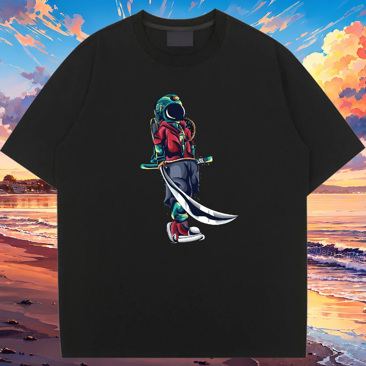 Brand Womens Tshirts 230g 100% Cotton universe Home Outdoor Woman T Shirts O-Neck Short Sleeve Customized Print Tops