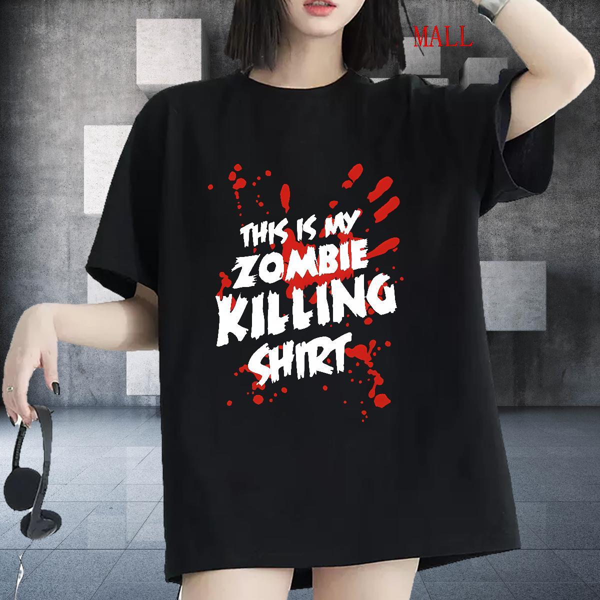 Brand Tshirt for Man Woman 100% Cotton 230g scary Street Wear Woman T Shirts Breathable Custom Print Plus Size Top Tees