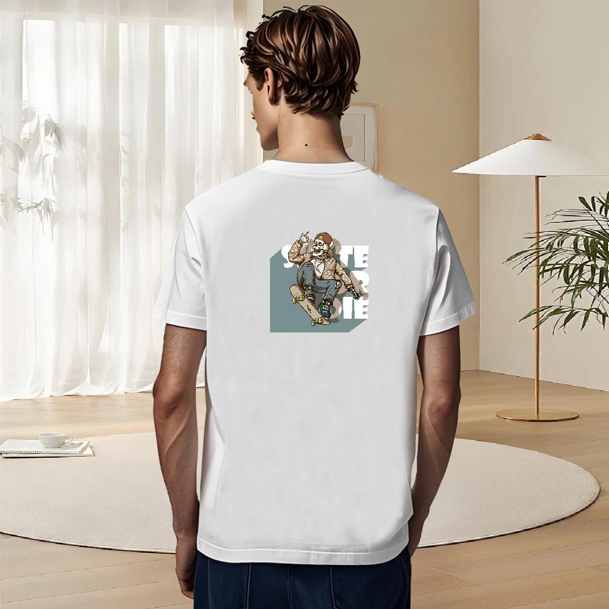 Free Shipping T shirt 230g Pure Cotton skateboarding Daily Wear Custom Print Oversized Breathable Short Sleeve Mens Tshirts 2024 Summer Tee Shirt