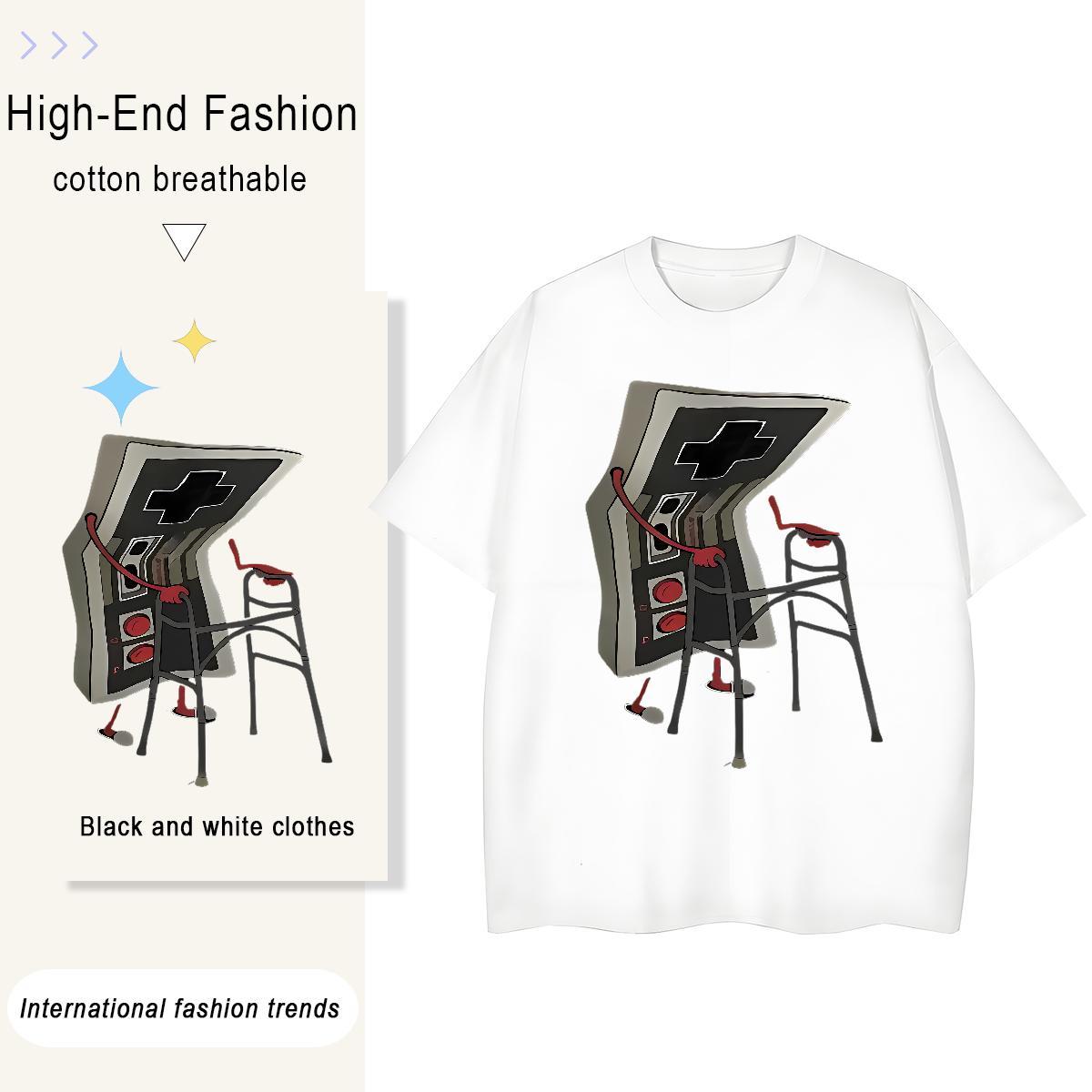 Fashion Designer Couples T Shirts cartoon Daily Wear 230g 100% Cotton Tops Tees Short Sleeve O-Neck Popular T-Shirts for Men Skull