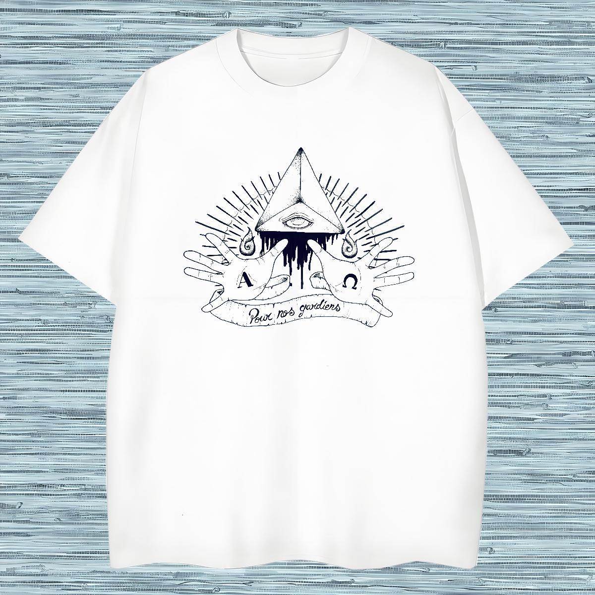 Comfortable T-Shirts 230g 100% Cotton eye of the devil Street Wear DIY Anime Breathable Short Sleeve Tshirts Fashion Design Clothings