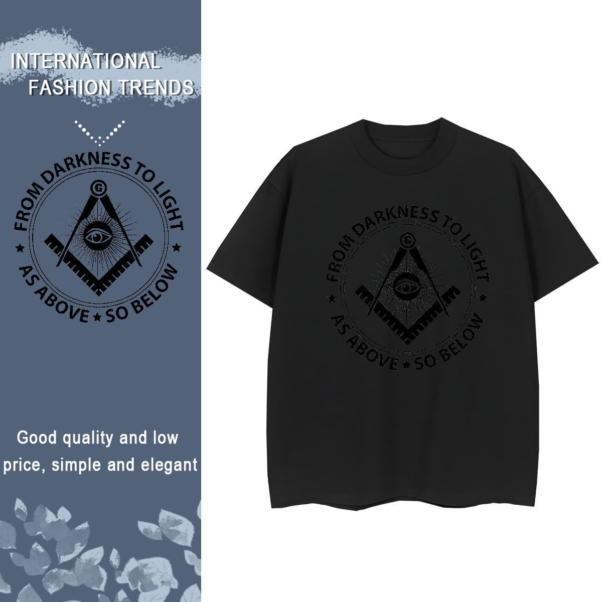 Soft T Shirts Men 100% Cotton 230g eye of the devil Hip Hop Street Custom Printing Breathable Short Sleeve Men Tees Factory Direct Tee Shirt
