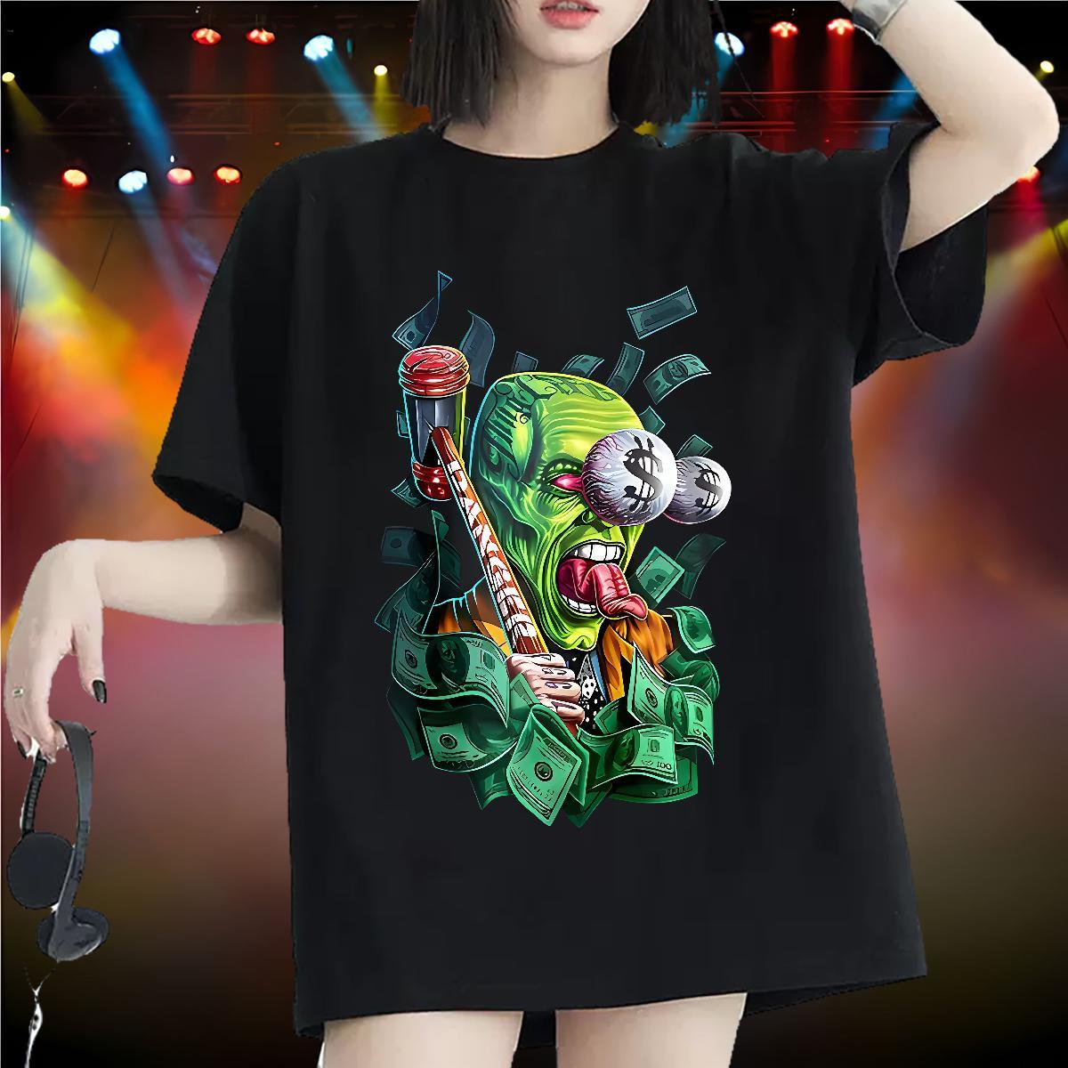 Wholesale Women Tees 100% Cotton 230g SCARY Casual Sport Women T Shirts Round Neck Short Sleeve Customized Print Polos