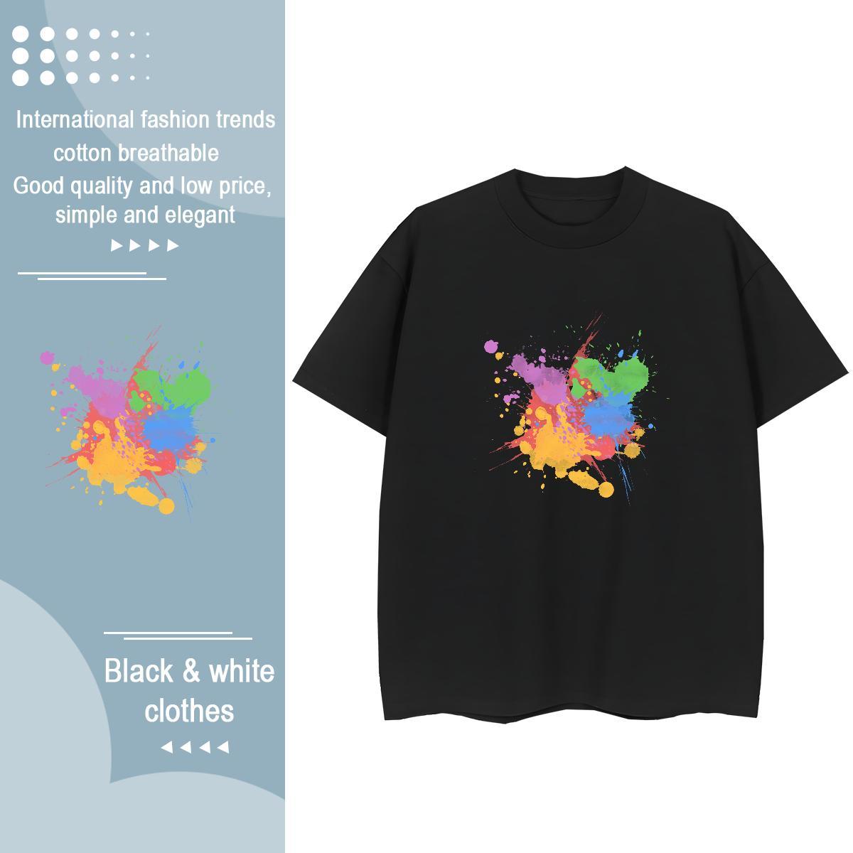 Brand Lady T shirt 100% Cotton 230g painting Street T Shirt For Woman Breathable DIY Logo Tees Shirts