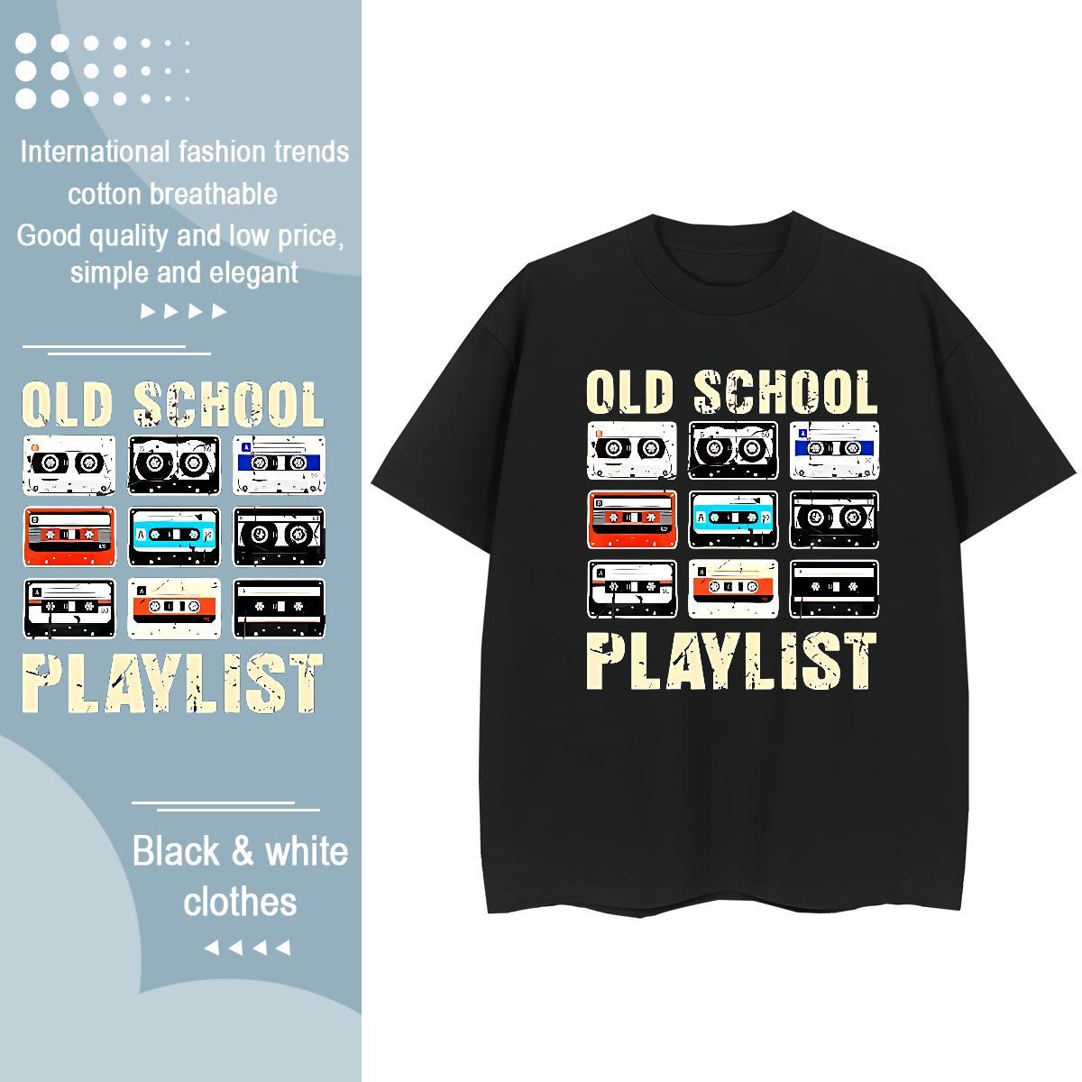 2024 Tshirt for Man Woman radio Casual Daily Wear 230g Pure Cotton Polos Breathable Crew Neck Unisex T-Shirts for Men Black White