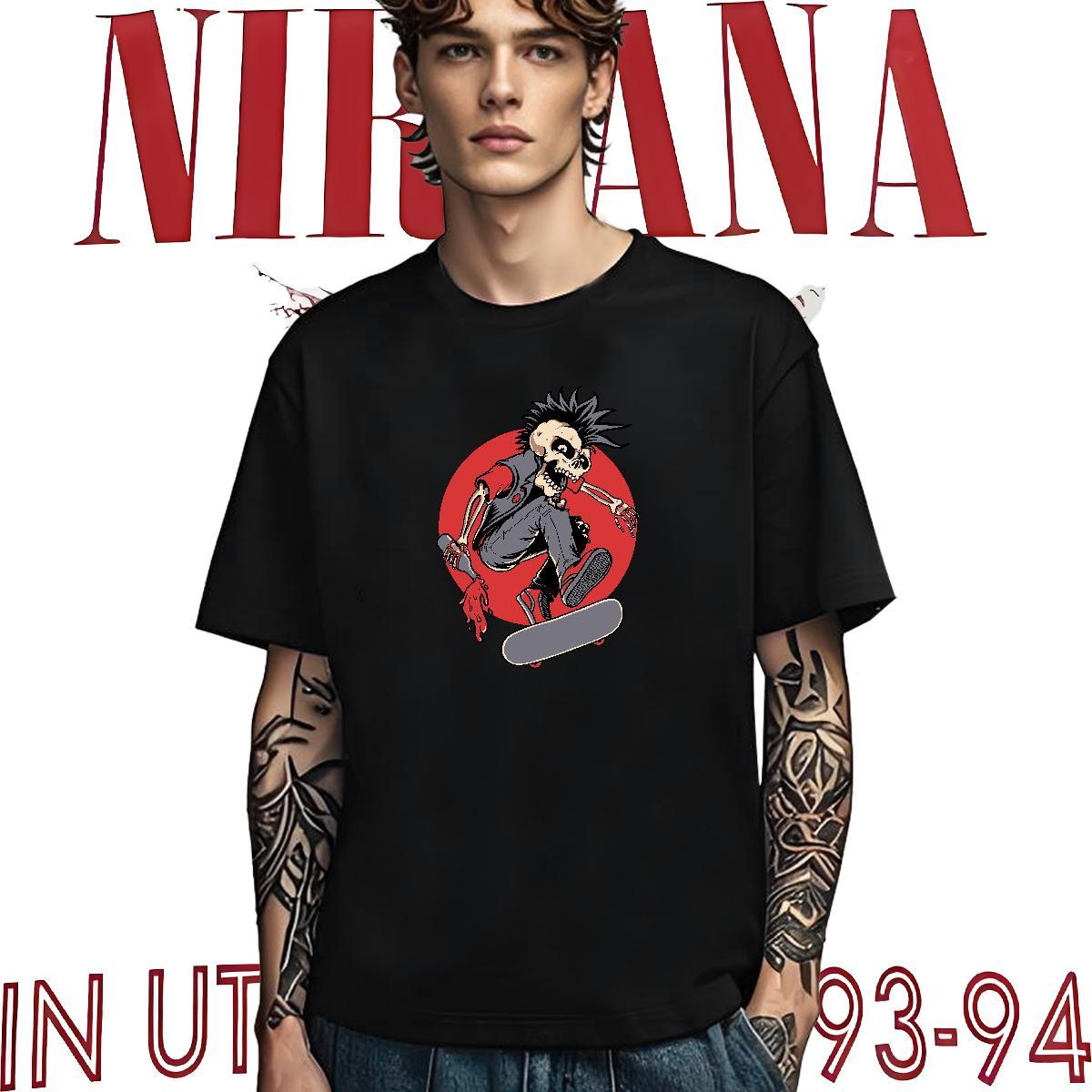 Loose T Shirts Men 230g 100% Cotton skull Spring Summer DIY Anime Breathable Soft Couples T Shirts Fashion Clothes