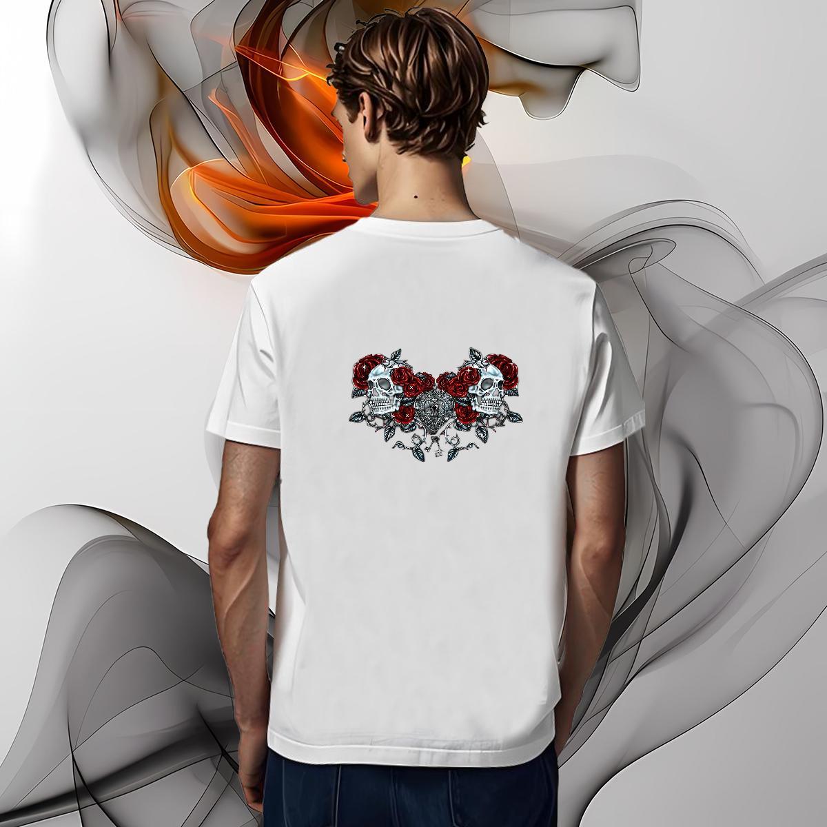 Loose Mens T Shirts 230g Cotton flower Hip Hop Custom Print Oversized Breathable Tshirt for Man Woman DIY Customized Tops