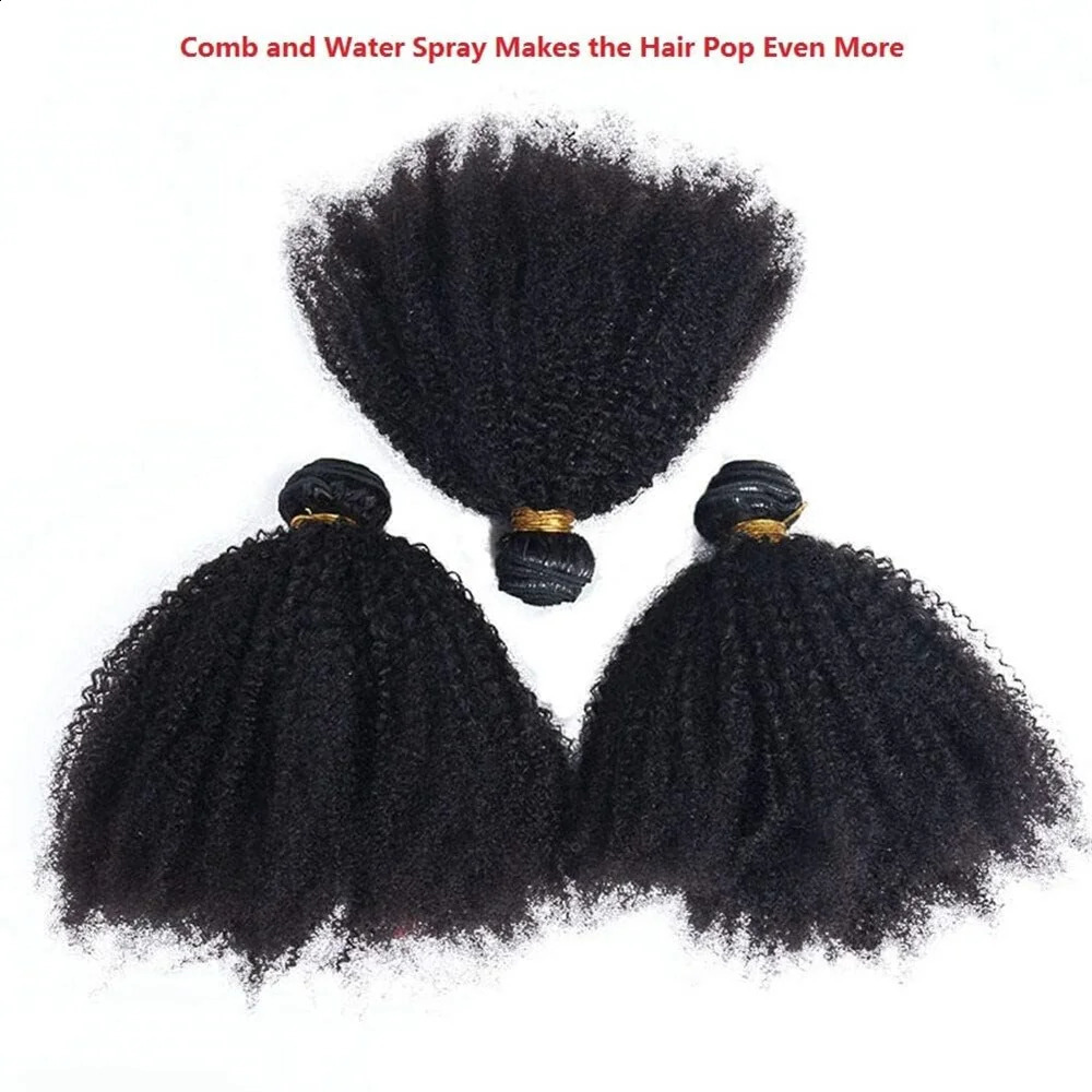 African Twisted Curled Human Hair Bundle Brazilian Velvet Natural Fluffy American Knitted Cheveux Loose 240801