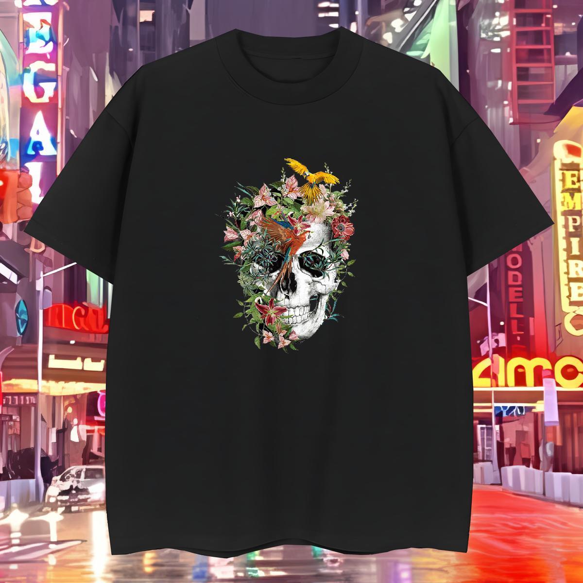 High Quality T Shirt For Man 100% Cotton 230g skull Hip Hop Street Oversized 3XL 4XL Breathable Short Sleeve Mens Tshirts Classic Casual Top Tees
