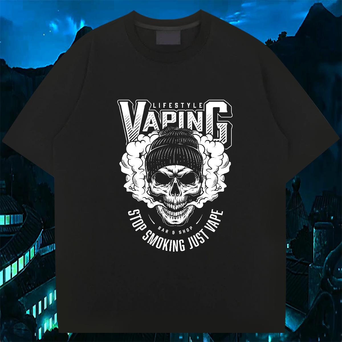 Cool Design Man T Shirts 230g Cotton skull Daily Wear Customized Print Crew Neck Men Tees Fashion New Tops