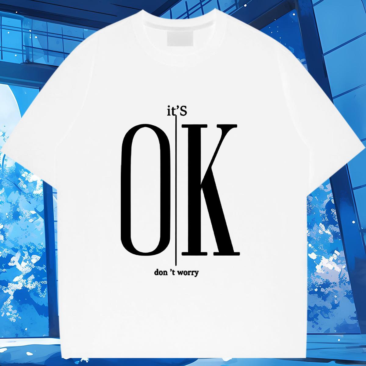 High quality Unisex Tshirts 230g Cotton letter Casual T-Shirts O Neck Short Sleeves DIY Anime Top Tees