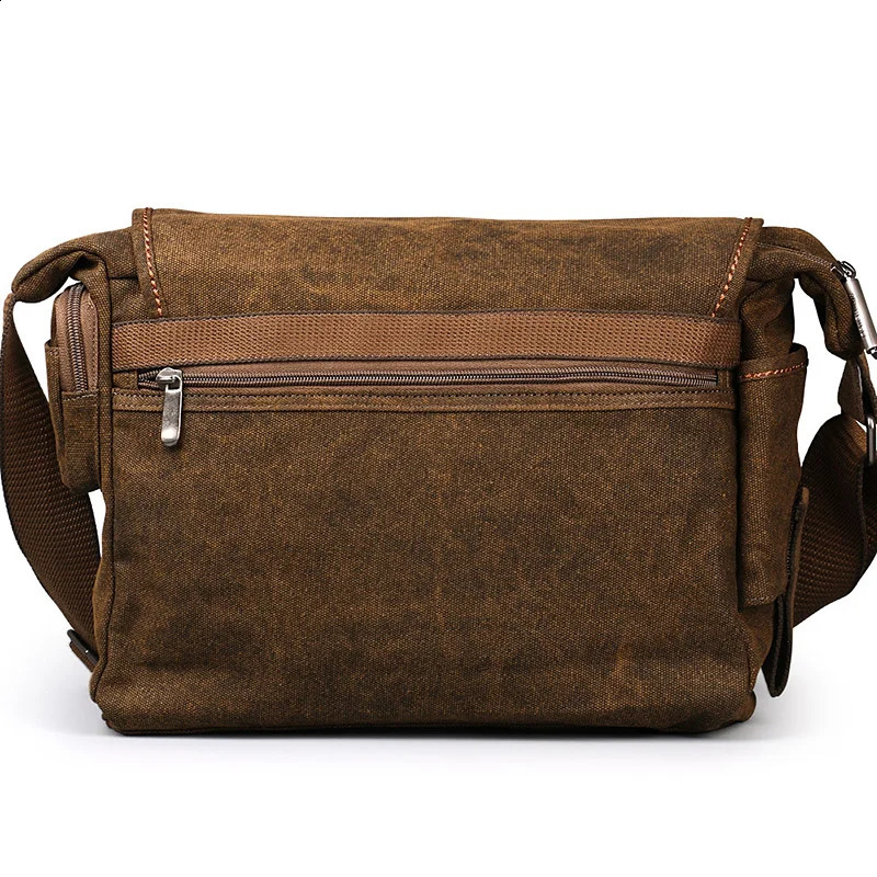 Ruil Men Canvas Multifunction Crossbody Bag Retro Handbags Travel Wear Resistance Shoulder Messenger Bags Leisure Package bolsa 240824