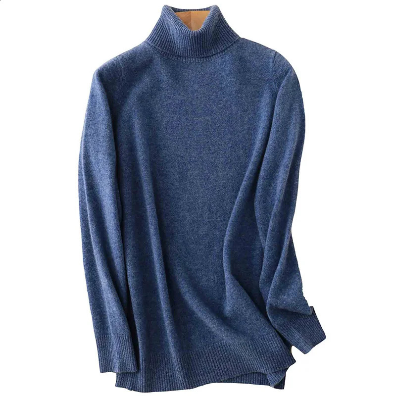 Knitwears Sweater Women Turtleneck Sweater 100% Pure Merino Wool Autumn Winter Warm Soft Knitted Pullover Female Jumper Tops y2k 240824