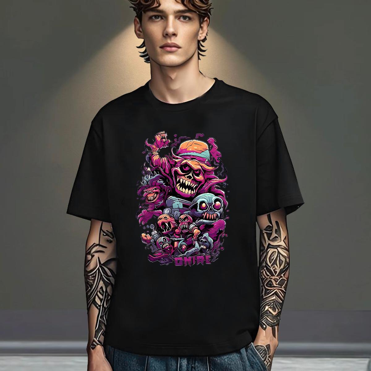Cool Design Men T Shirts 100% Cotton 230g skull Sport Custom Print Oversized O-Neck Short Sleeve Tshirt for Man Woman DIY Customized Tees