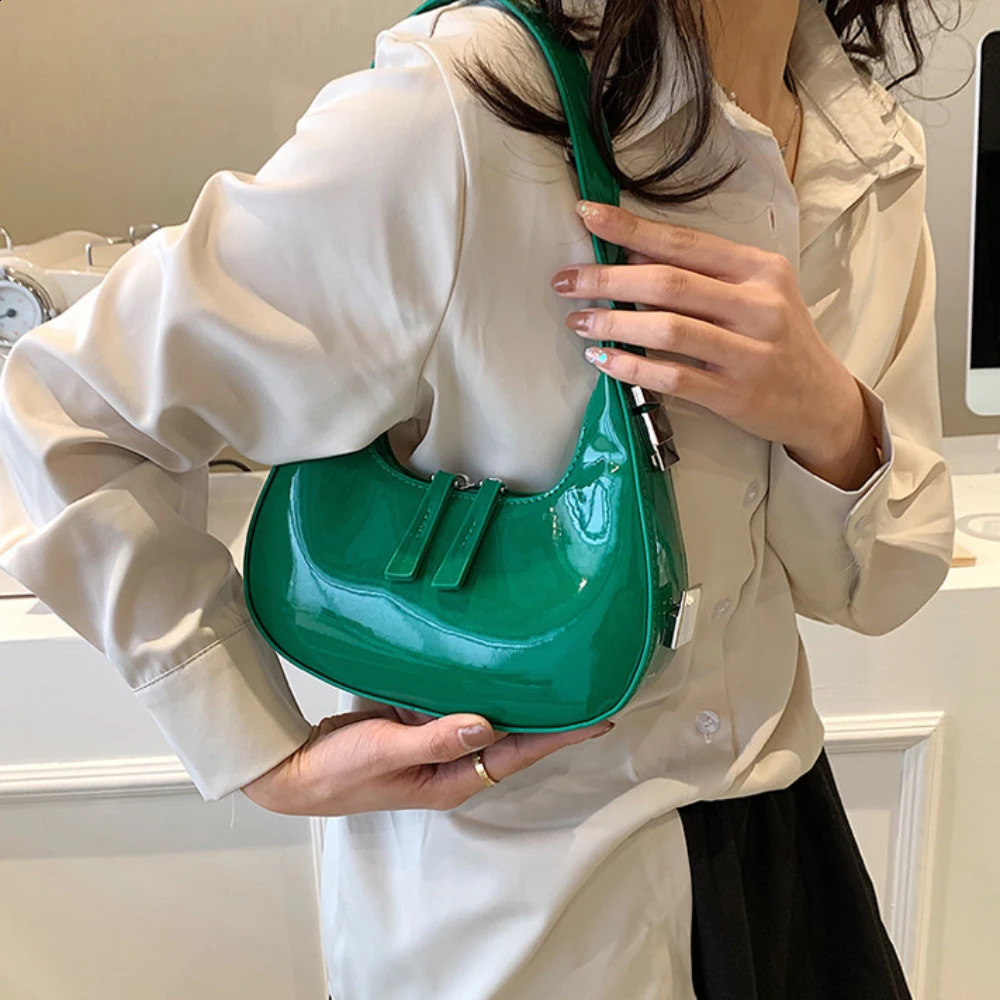 2024 Moon Bags PU Leather Armpit Shoulder Purse Vintage Small Bag for Women Girls Summer Handbag Shopper 240824