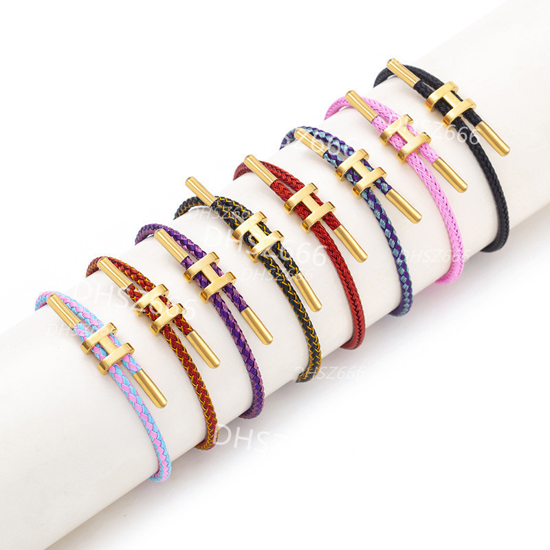 Wire Rope Bracelet Letter Buckle Adjustable Titanium Waterproof Sweat Resistant Bangles women's girl gift