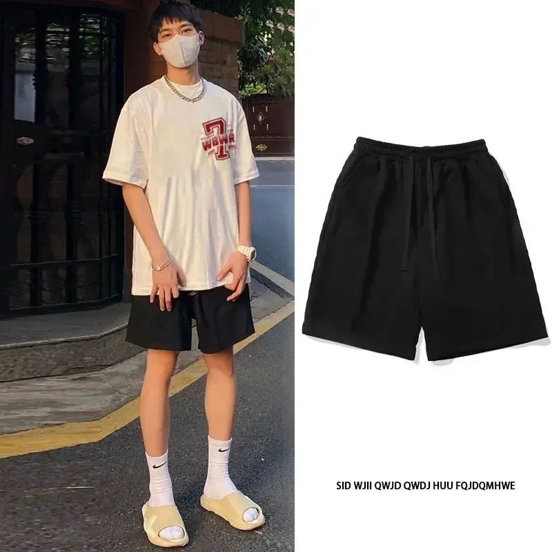 Summer Gray Shorts Women Fashion Ladies Elastic Waists Short Pants High waist Streetwear Wide-leg Oversize Simple Unisex Short 240824