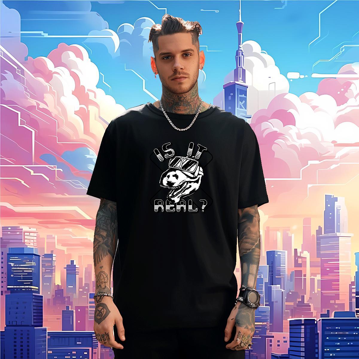 Loose T shirt 230g Pure Cotton logo Outdoor DIY Anime Round Neck Short Sleeve Tshirts Classic Tops Tees