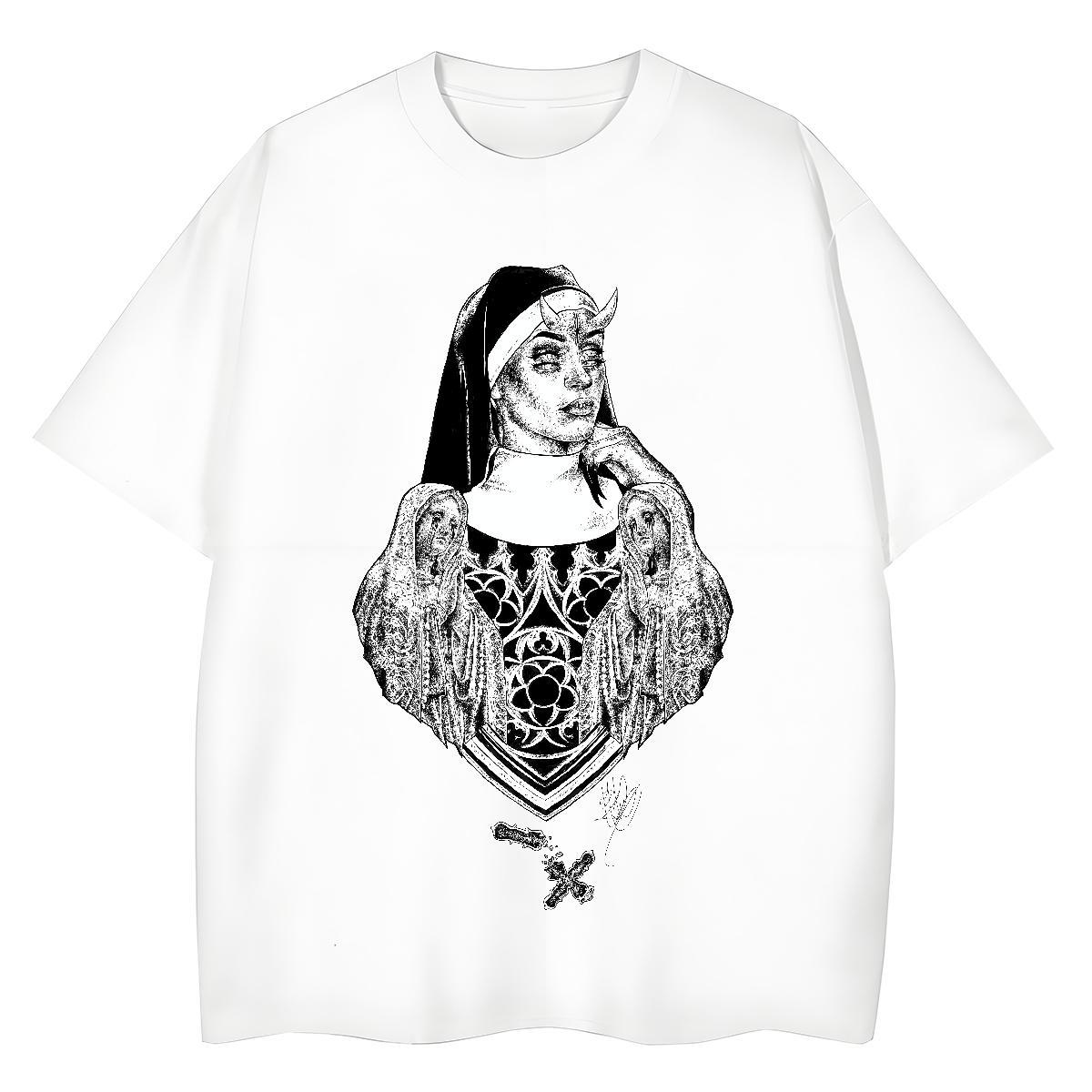 Comfortable Women Tshirts 230g 100% Cotton nun Casual Beach Womens T Shirts Breathable White Plus Size Tops Shirt
